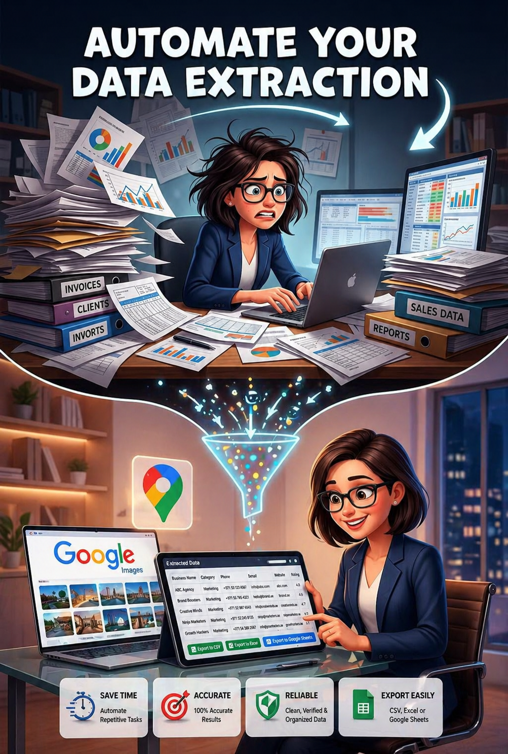 Google Data Extractor software box for fast lead generation automation