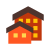 Real Estate red Colour Building